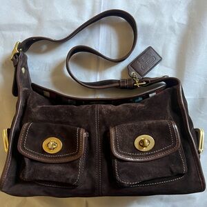 Vintage Coach Haversack bag in brown suede